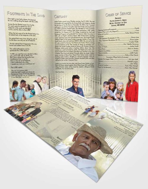 Obituary Template Trifold Brochure At Dusk Gates to Heaven