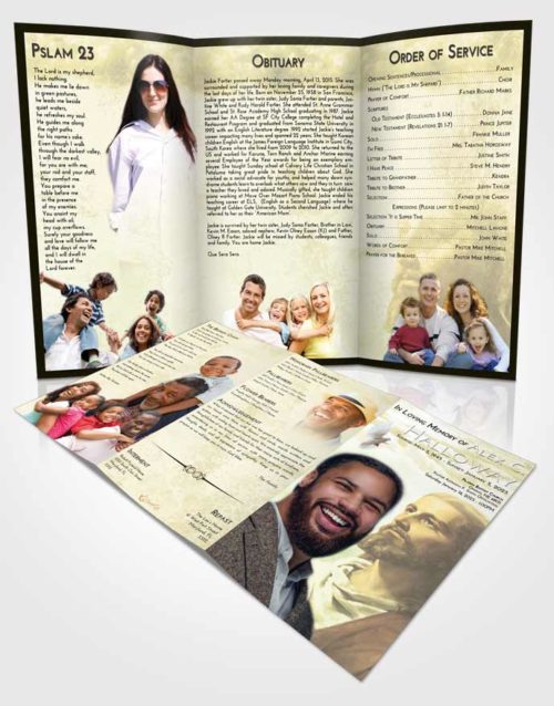 Obituary Template Trifold Brochure At Dusk Gaze of Jesus
