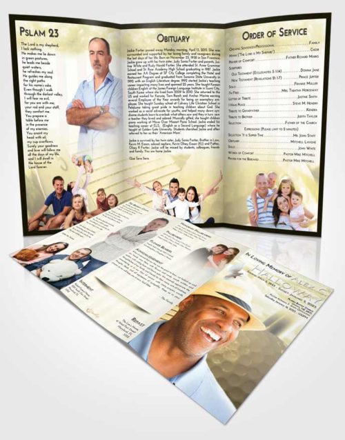 Obituary Template Trifold Brochure At Dusk Golf Day