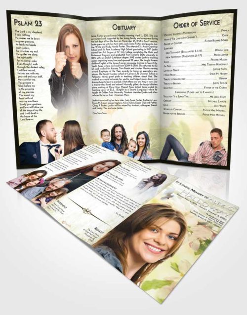 Obituary Template Trifold Brochure At Dusk Heavenly Flowers