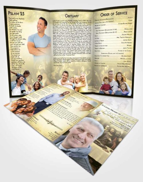 Obituary Template Trifold Brochure At Dusk Jesus Last Supper