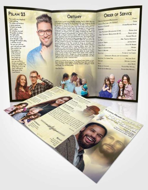 Obituary Template Trifold Brochure At Dusk Jesus in Heaven