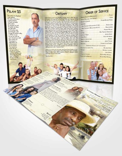 Obituary Template Trifold Brochure At Dusk Lighthouse Laughter