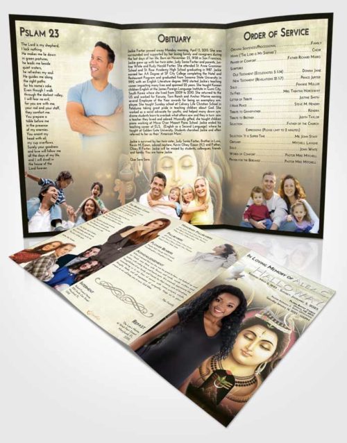 Obituary Template Trifold Brochure At Dusk Lord Shiva Dignity