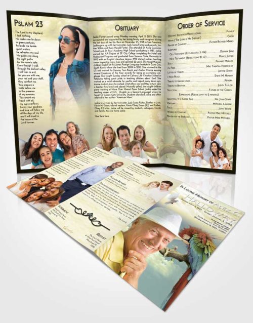 Obituary Template Trifold Brochure At Dusk Magical Parrot