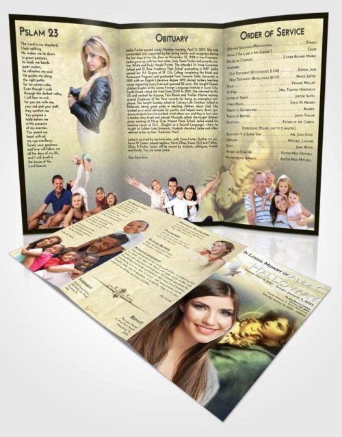 Obituary Template Trifold Brochure At Dusk Mary and Jesus