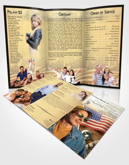 Obituary Template Trifold Brochure At Dusk Military Medical