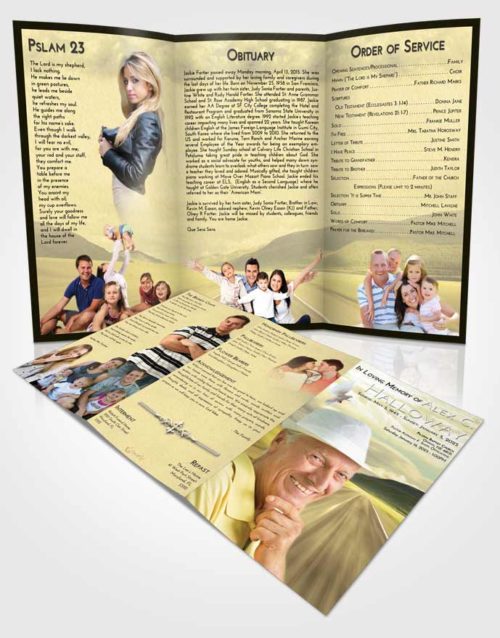 Obituary Template Trifold Brochure At Dusk Morning Highway