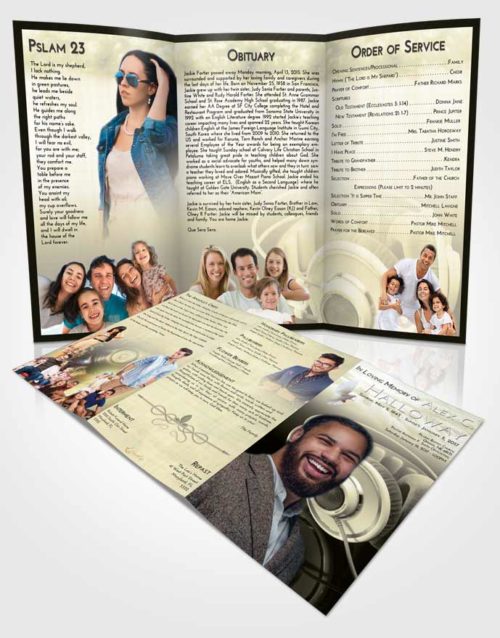 Obituary Template Trifold Brochure At Dusk Music Alley