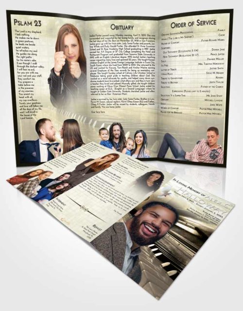 Obituary Template Trifold Brochure At Dusk Piano Passion