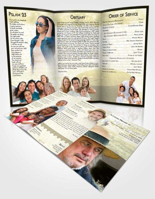Obituary Template Trifold Brochure At Dusk Puck of Honor