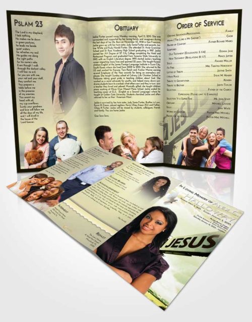 Obituary Template Trifold Brochure At Dusk Road to Jesus