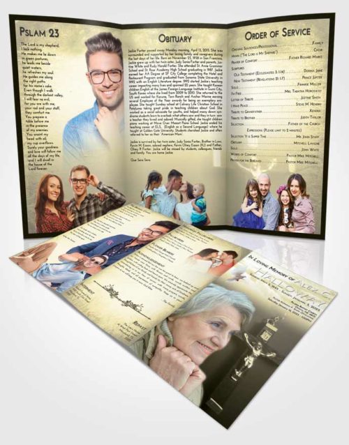 Obituary Template Trifold Brochure At Dusk Rosary Love