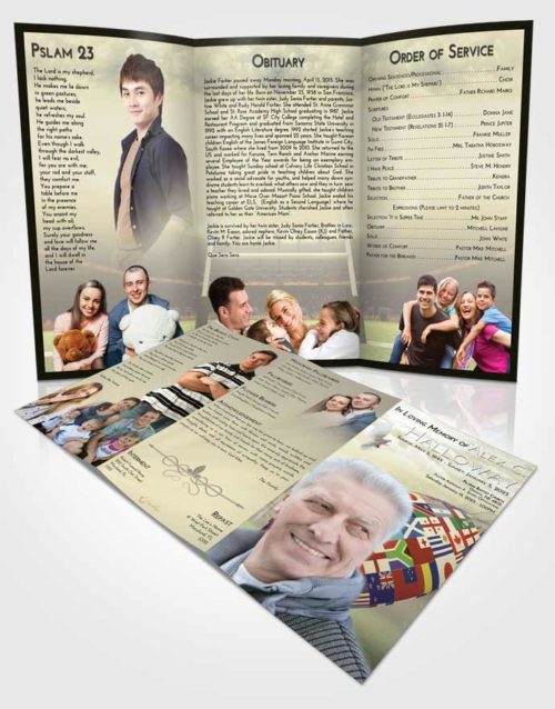 Obituary Template Trifold Brochure At Dusk Rugby Passion