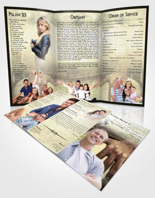 Obituary Template Trifold Brochure At Dusk Rugby Surprise