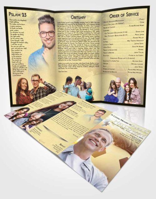 Obituary Template Trifold Brochure At Dusk Soccer Cleats