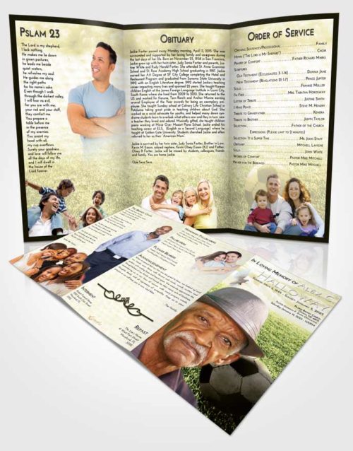 Obituary Template Trifold Brochure At Dusk Soccer Journey