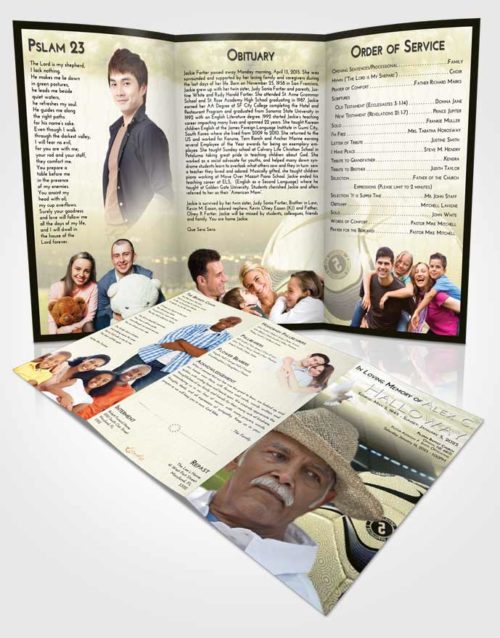 Obituary Template Trifold Brochure At Dusk Soccer Life