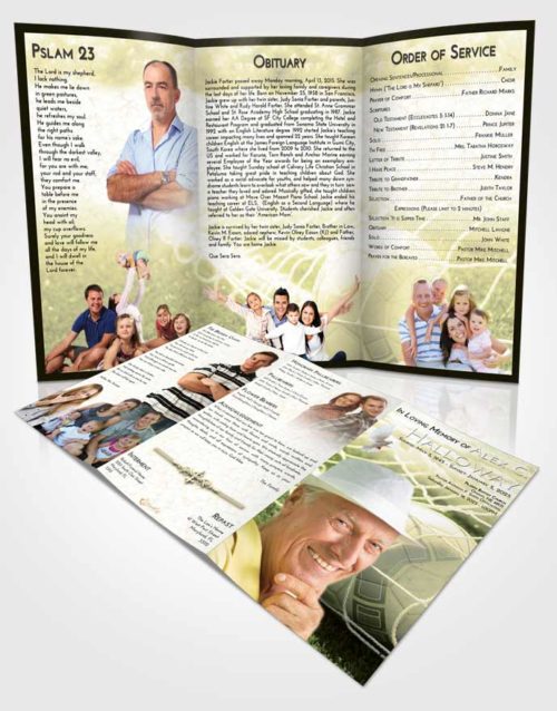 Obituary Template Trifold Brochure At Dusk Soccer Pride