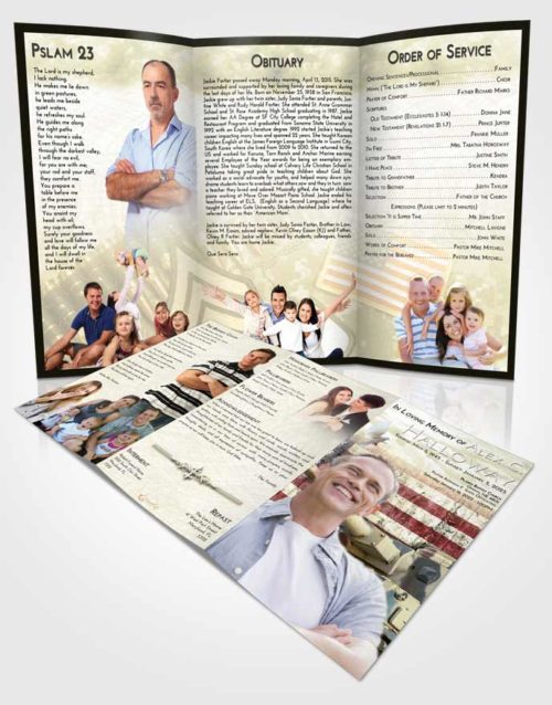 Obituary Template Trifold Brochure At Dusk Soldier on Duty