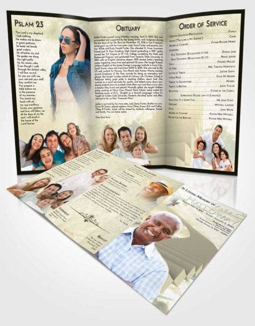 Obituary Template Trifold Brochure At Dusk Stairway to Divinity