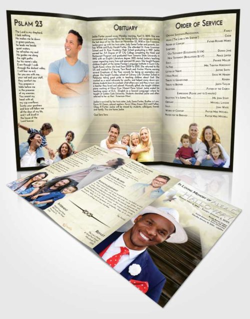 Obituary Template Trifold Brochure At Dusk Stairway to Eternity