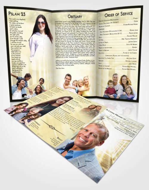 Obituary Template Trifold Brochure At Dusk Stairway to Faith