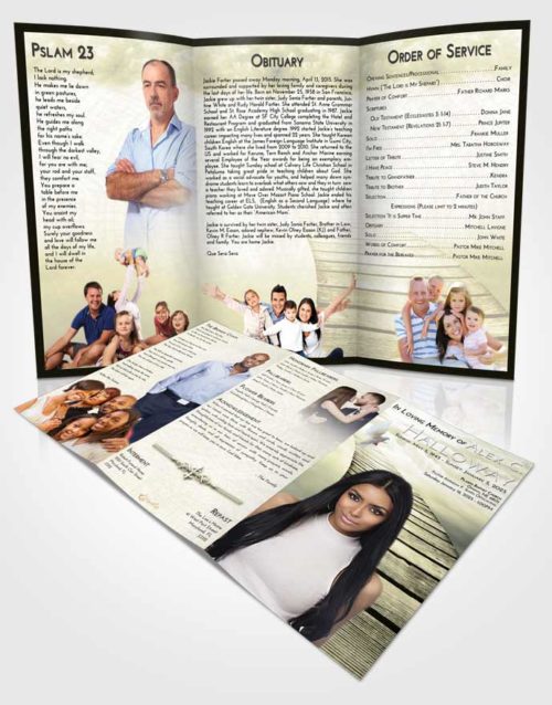 Obituary Template Trifold Brochure At Dusk Stairway to Life