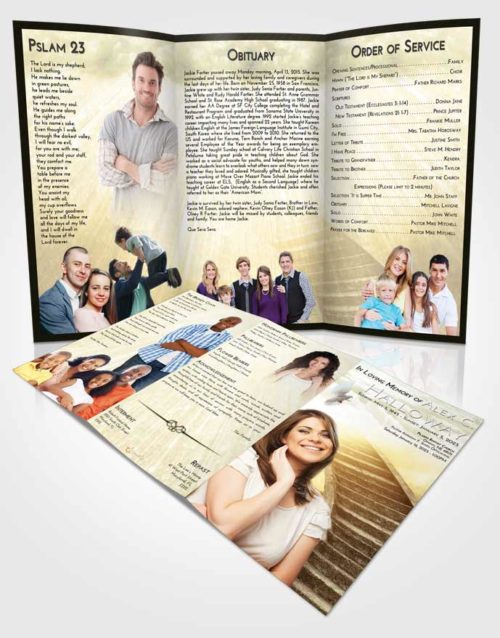 Obituary Template Trifold Brochure At Dusk Stairway to Magnificence