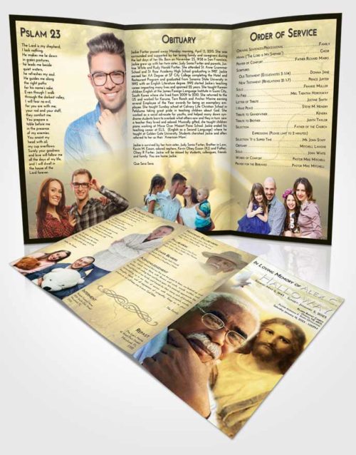 Obituary Template Trifold Brochure At Dusk Star of Jesus