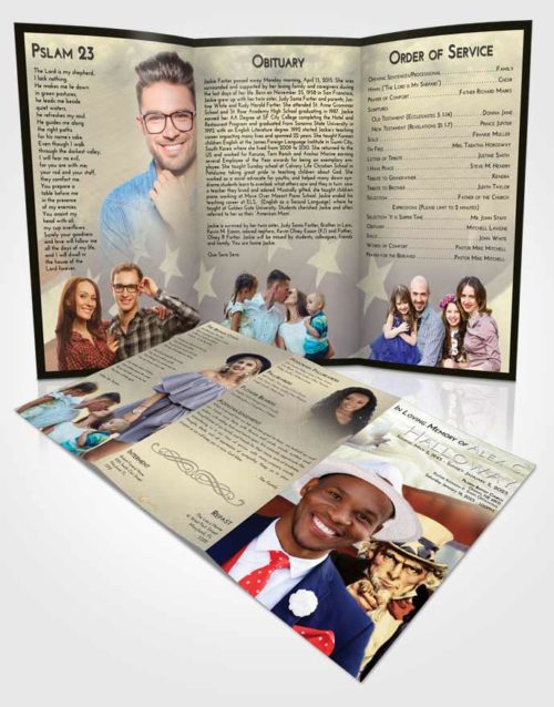 Obituary Template Trifold Brochure At Dusk Uncle Sam