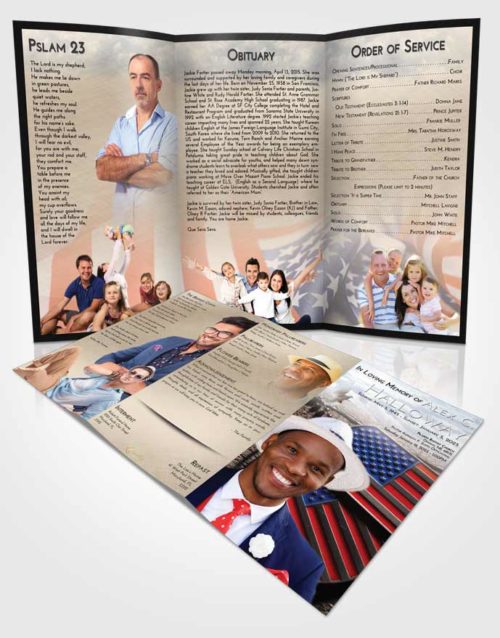 Obituary Template Trifold Brochure Early American Memory