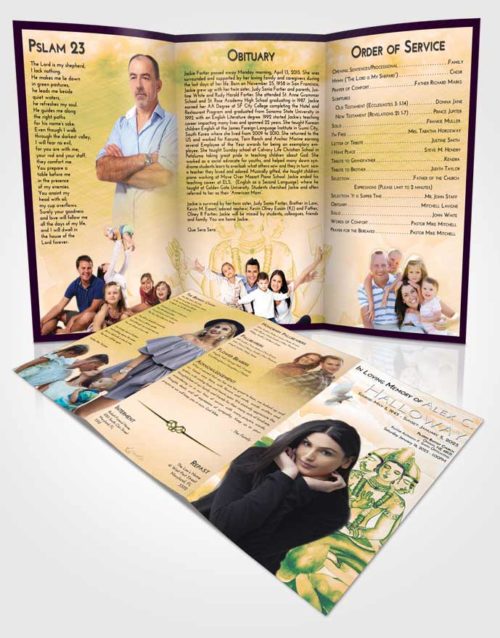 Obituary Template Trifold Brochure Emerald Serenity Brahma Surprise
