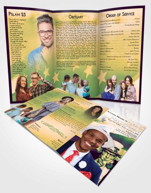 Obituary Template Trifold Brochure Emerald Serenity Uncle Sam