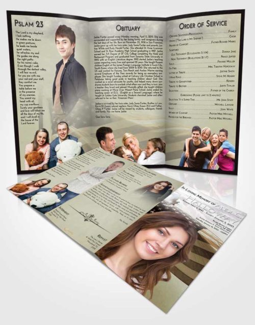 Obituary Template Trifold Brochure Evening American Honor