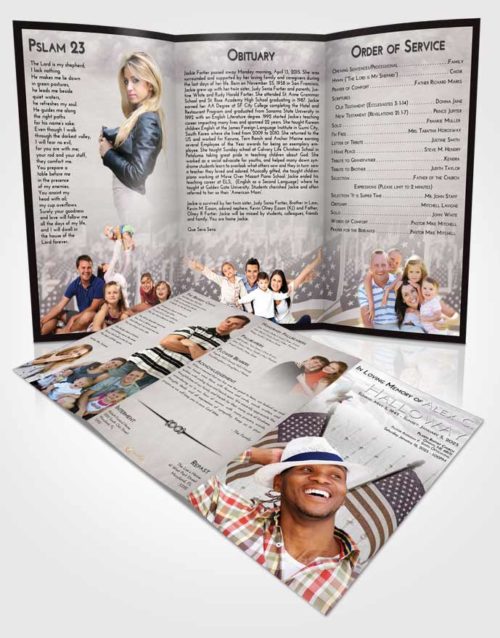Obituary Template Trifold Brochure Evening American Justice