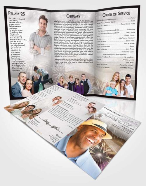 Obituary Template Trifold Brochure Evening American Patriot