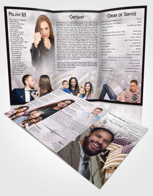 Obituary Template Trifold Brochure Evening American Victory