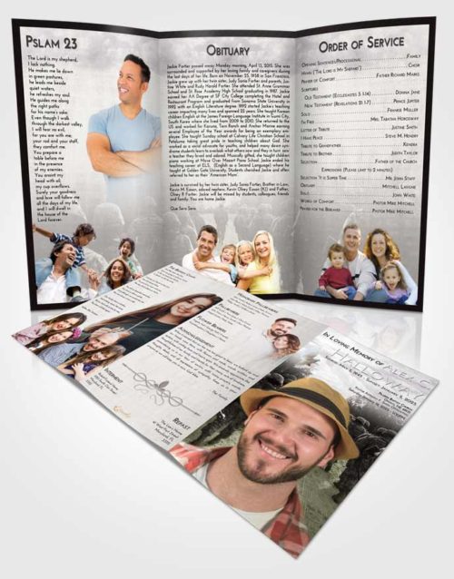 Obituary Template Trifold Brochure Evening Army March