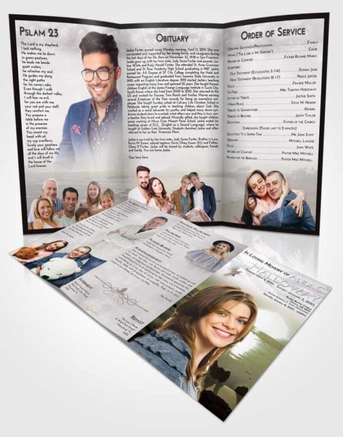 Obituary Template Trifold Brochure Evening Early Rise