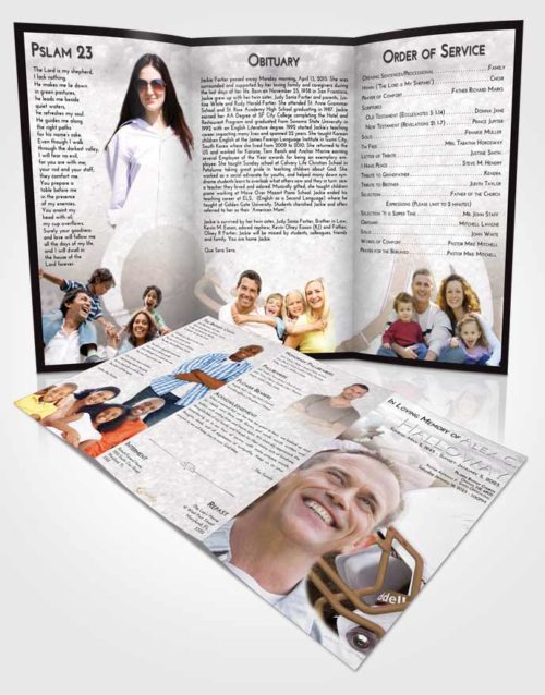 Obituary Template Trifold Brochure Evening Football Party
