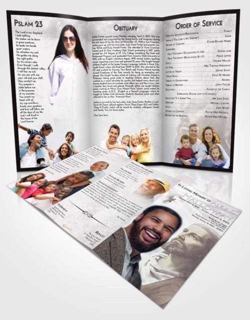 Obituary Template Trifold Brochure Evening Gaze of Jesus