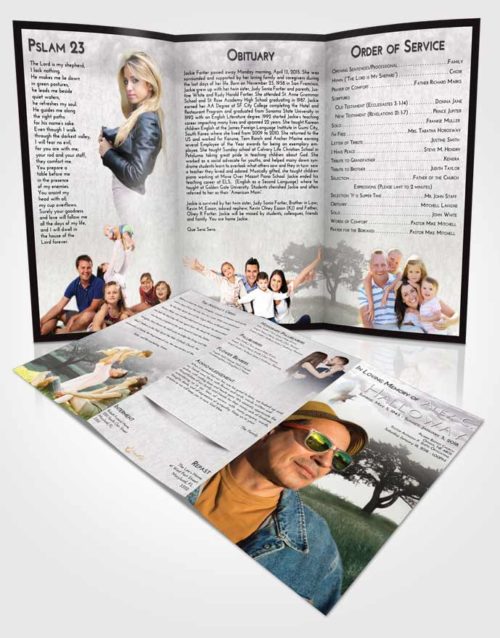 Obituary Template Trifold Brochure Evening Gentle Pasture