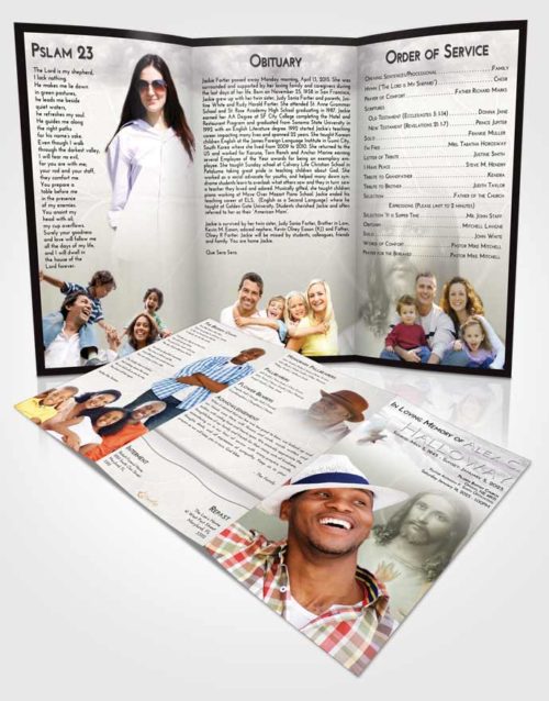 Obituary Template Trifold Brochure Evening Jesus Love