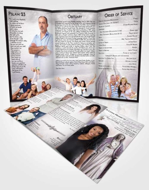Obituary Template Trifold Brochure Evening Mary Full of Grace