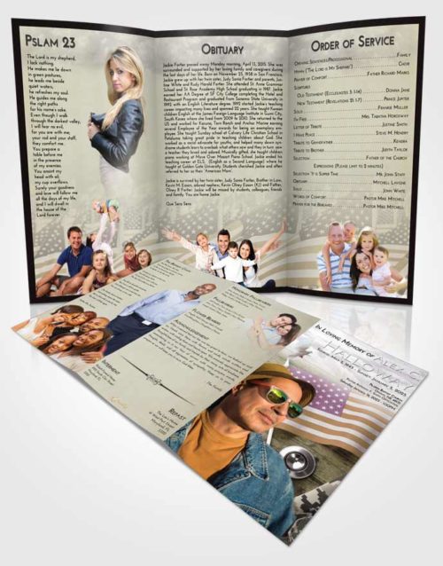 Obituary Template Trifold Brochure Evening Military Medical