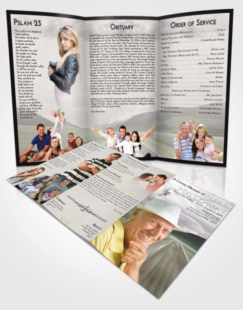 Obituary Template Trifold Brochure Evening Morning Highway