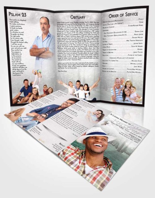 Obituary Template Trifold Brochure Evening National Park