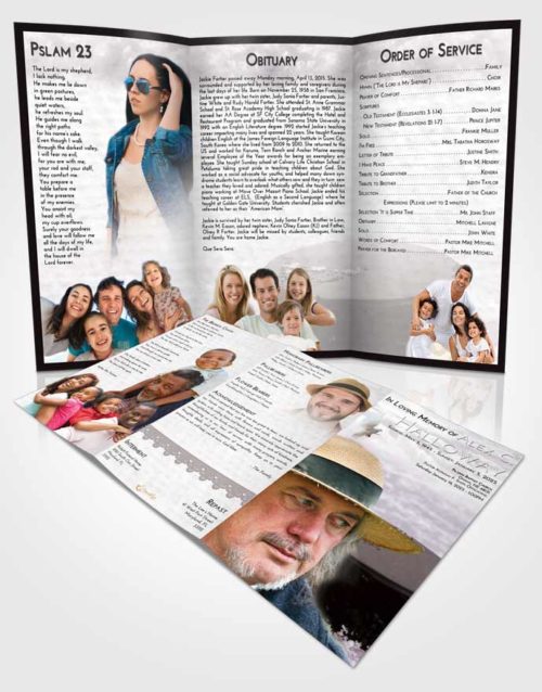 Obituary Template Trifold Brochure Evening Puck of Honor