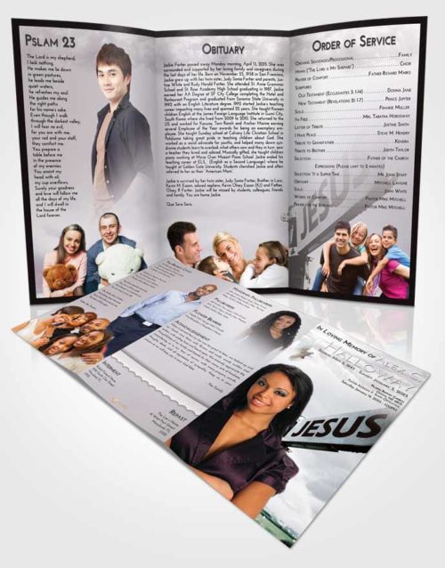 Obituary Template Trifold Brochure Evening Road to Jesus